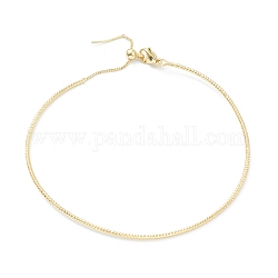 Bracelet chaîne en laiton, véritable 18k plaqué or, 0.15 cm, diamètre intérieur: 2-1/2 pouce (6.5 cm)