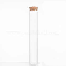 Mini-Perlenbehälter aus Borosilikatglas mit hohem Borosilikatgehalt, Ich wünsche eine Flasche, mit Korken, Kolumne, Transparent, 18x3 cm, Kapazität: 100 ml (3.38 fl. oz)