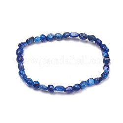 Bracelets de perles extensibles en cyanite / cyanite / disthène naturelle, pierre roulée, pépites, 2 pouce ~ 2-1/8 pouces (5~5.4 cm), perles: 5~9.5x5~7x4~7 mm