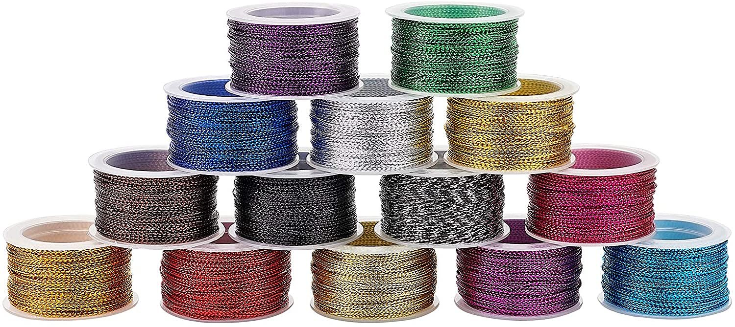 Shop PH PandaHall 15 Rolls 315 Yards Nylon Metallic Tinsel Cords