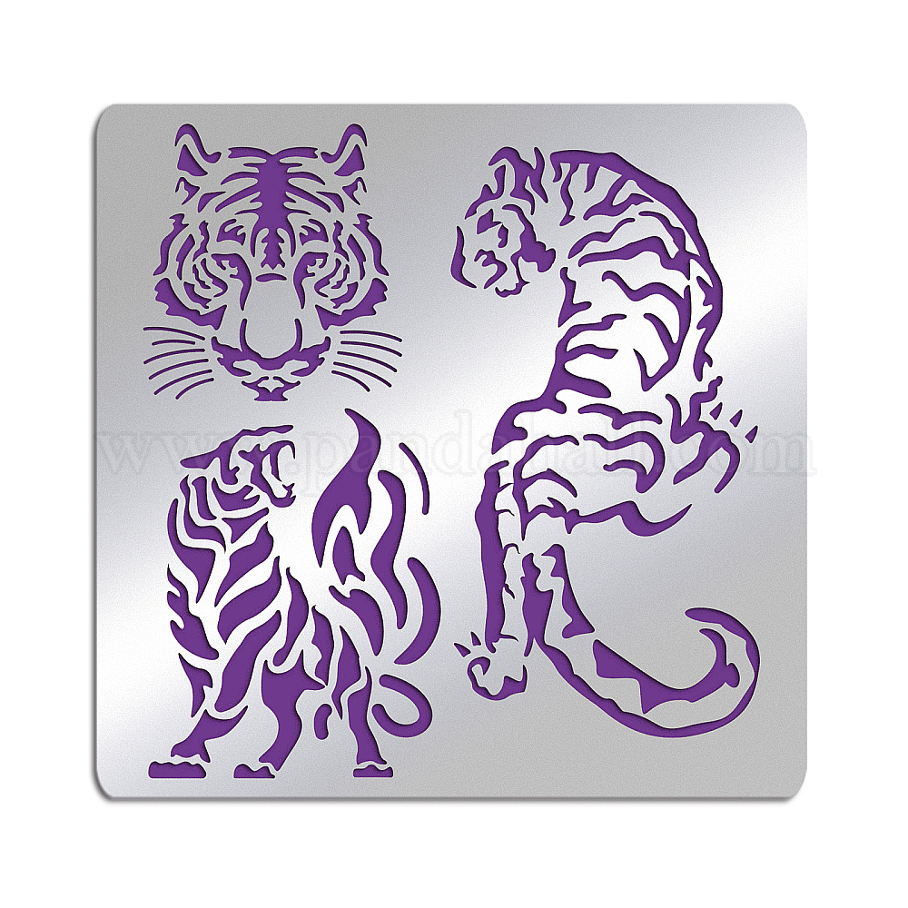 Shop FINGERINSPIRE Tiger Metal Journal Stencil Metal Painting Template