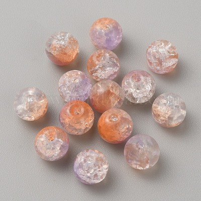 50шт прозрачные стеклянные бусины с кракле GLAA-WH0024-07A-1