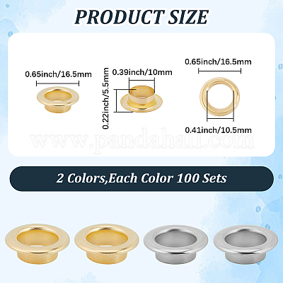 200 шт. 2-цветная железная фурнитура для люверсов&nbsp;IFIN-GF0001-59C-1