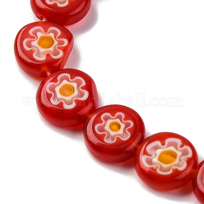 Ручной работы millefiori стеклянные бусины нитки LAMP-G164-04B-1