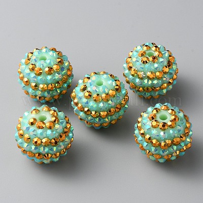 Бусины со стразами из смолы RESI-TAC0004-28I-1