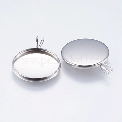 Подвеска-кабошон из нержавеющей стали 304 STAS-I069-37-18MM-1