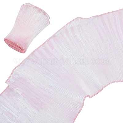 White & Pink Ruffled Lace Trim