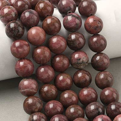 Естественно родонит круглый шарик нити&nbsp;G-J302-10-12mm-01-1