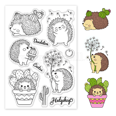  Cute Hedgehog Silicone Stamp and Die Sets for Card Making  Craft, DIY Embossing Photo Album Decorative