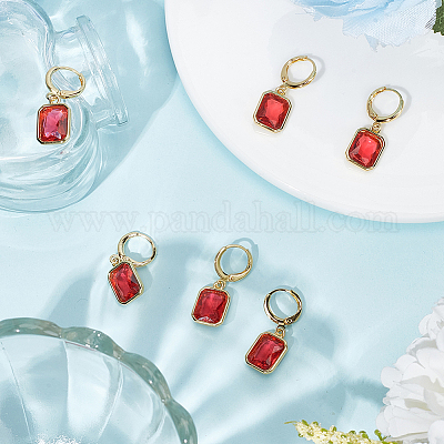 3 пара латунных сережек с люверсами&nbsp;EJEW-BBC0001-61A-1