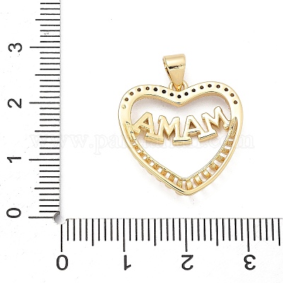 Подвески из латуни с микропаве ко Дню матери и кубическим цирконием&nbsp;LS-KK-Q055-02B-G-1