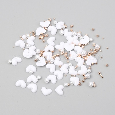 Сердце пластик кабошон гвоздь MRMJ-I001-04B-RG-1