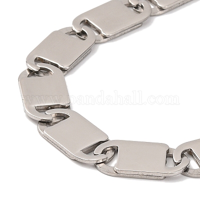 Ожерелье из овальной морской цепи из нержавеющей стали 201 NJEW-F222-37P-05-1