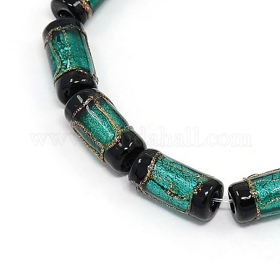 Ручной работы Золотые пески бисер столбцов Lampwork нити LAMP-L031-07-1