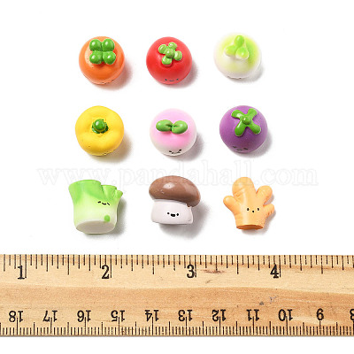 36шт 9 стиля смоляные растительные фигурки орнамент DJEW-FS0001-02-1