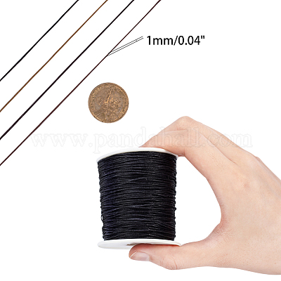 Eco-Friendly Waxed Cotton Thread Cords, Mixed Color, 1mm, about  100yards/roll, 4colors, 1roll/color, 4rolls/set