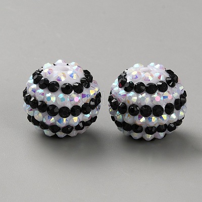 Бусины со стразами из смолы RB-WH0003-08N-1