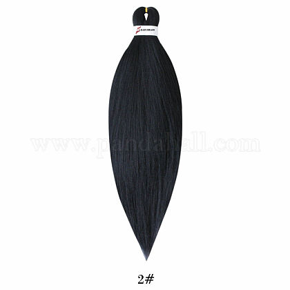 ロング＆ストレートヘアエクステンション  伸ばした編組髪イージー編組  低温繊維  女性用合成かつら  ブラック  26インチ（66cm） OHAR-G005-02A-1