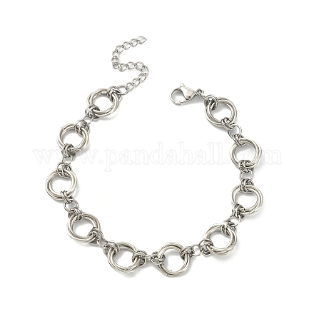 Bracelet chaîne à maillons 304 anneaux en acier inoxydable BJEW-TA00334-02-1