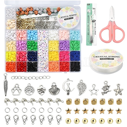 Kit de fabrication de bijoux en perles heishi et baril diy DIY-YW0005-46-1