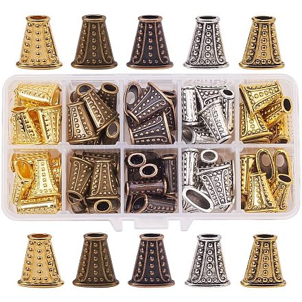 Pandahall Elite 80 pcs Antique Silver Plated Alloy Bead Cones End Beads Caps for Jewellery Making PALLOY-PH0010-01-1
