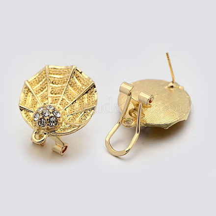 Alloy Flat Round Stud Earring Findings PALLOY-L146-18-1