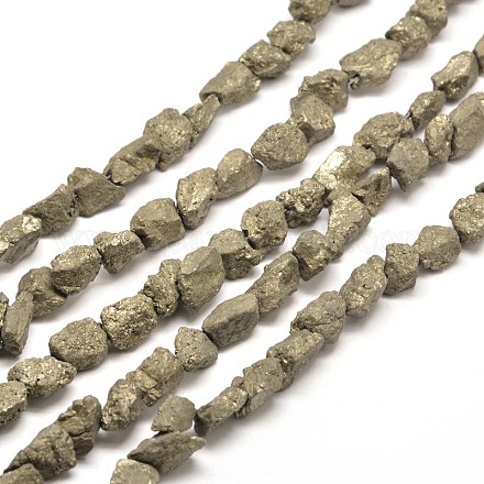 Natural Pyrite Nuggets Beads Strands G-I125-88-1