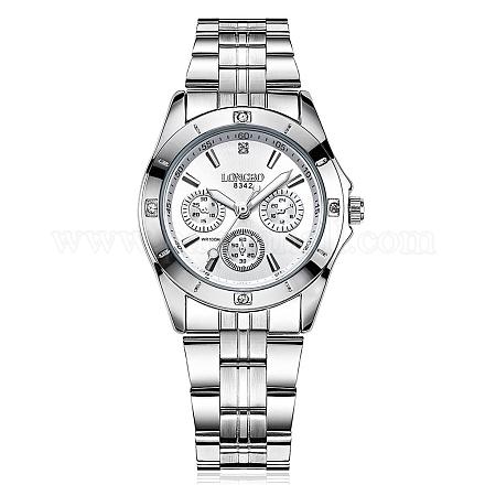 カップルの腕時計  女性用ステンレススチール防水クォーツ腕時計  ホワイト  ステンレス鋼色  周囲：220ミリメートル WACH-BB19215-02-1