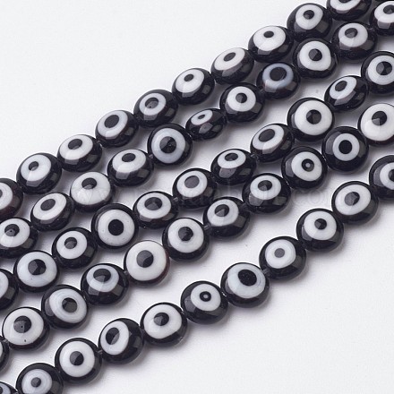 Chapelets de perles vernissées manuelles LAMP-J081-08-6x4mm-1
