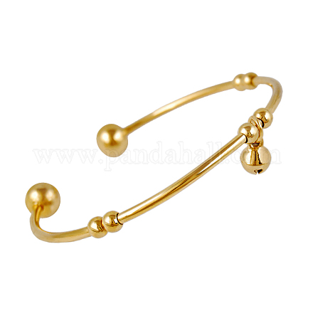 Hermoso diseño real 18k oro plateado latón encanto brazalete brazalete BJEW-EE0001-06-1