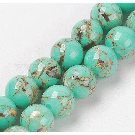Chapelets de perles de coquillage de mer et turquoise synthétique G-G758-07-8mm-1