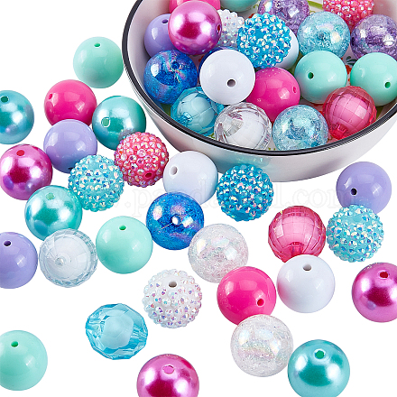 Set di perline grosse in acrilico colorato per bambini DIY-WH0257-51-1