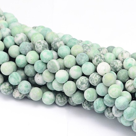 Qinghai redondas naturales hebras de abalorios de jade G-L448-17-4mm-1