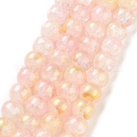Chapelets de perles en verre craquelé peint X1-DGLA-R053-03E-1