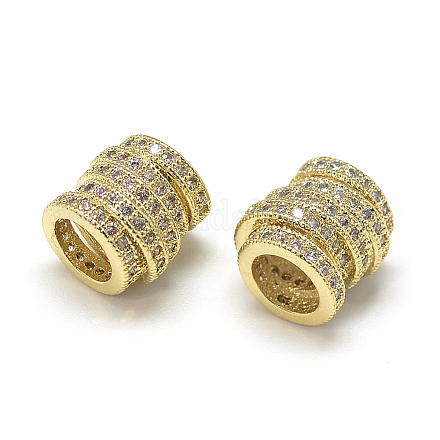 Perle in ottone fai da te micro pavé di zirconi europei DIY-S030-104G-1