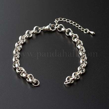 304 Stainless Steel Rolo Chain Bracelet AJEW-JB01012-1