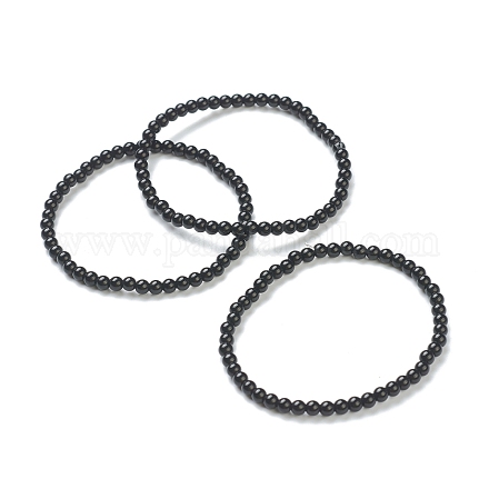 Bracciali elastici con perle di vetro rotonde per ragazze adolescenti BJEW-A117-A-21-1
