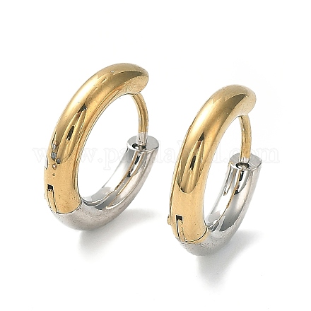 Серьги-кольца из нержавеющей стали с ионным покрытием (IP) двухцветные 304 EJEW-A106-01B-1