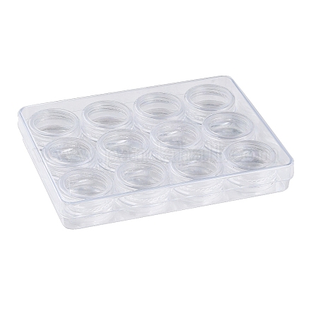 (распродажа с дефектом: коробка треснута) прозрачная пластиковая коробка для хранения украшений для ногтей AJEW-XCP0002-12-1