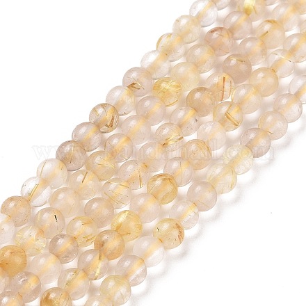 Natürlichen Gold Rutilquarz Perlen Stränge G-C009-C04-1