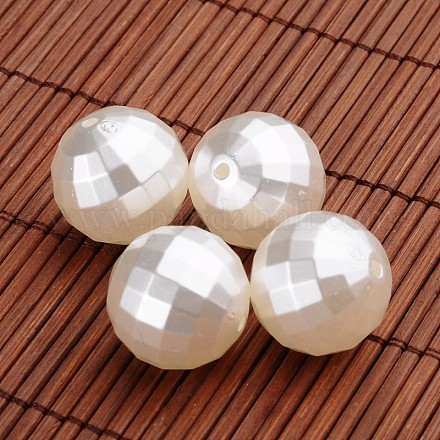 Perles à facettes de perles acrylique imitation rondes OACR-O002-3478-1