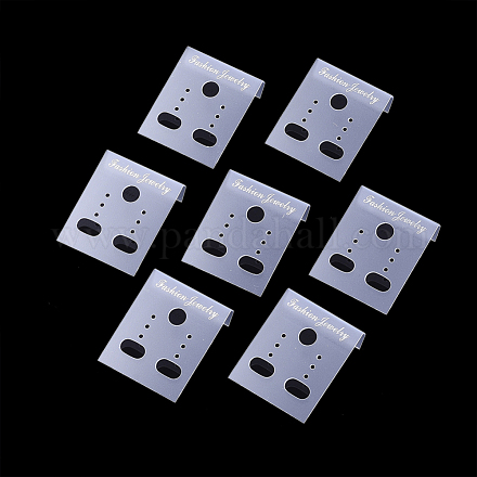 プラスチックピアスディスプレイカード  吊り下げ式カードホルダー  長方形  透明  37x30mm X-EDIS-Q043-01-1