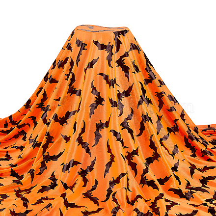 FINGERINSPIRE 2x1.7 Yard Black Bat Pattern Fabric Halloween Fabric by The Yard Dark Orange Nylon Fabric Garment Accessories for Clothing Home Tablecloth Window Halloween Birthday Party Decoration DIY-WH0032-23-1
