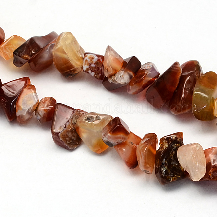 Natural Red Agate Stone Bead Strands G-R192-B13-1