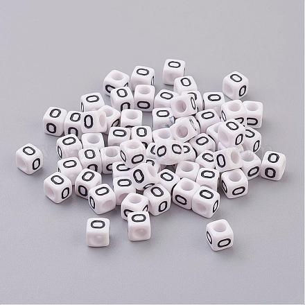 Perline in acrilico bianco a lettera cubo X-PL37C9308-O-1