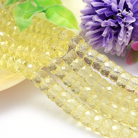 Faceted Flat Round Imitation Austrian Crystal Bead Strands G-M189-4x8mm-09A-1