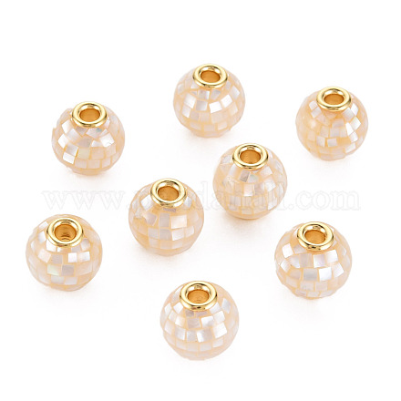 Guscio bianco naturale madreperla perle di conchiglia SSHEL-T014-45A-1