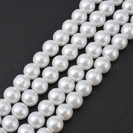Chapelets de perles en verre nacré X-HY-10D-B01-1-1