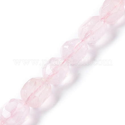 Granos naturales de abalorios de cuarzo rosa G-F742-03-1