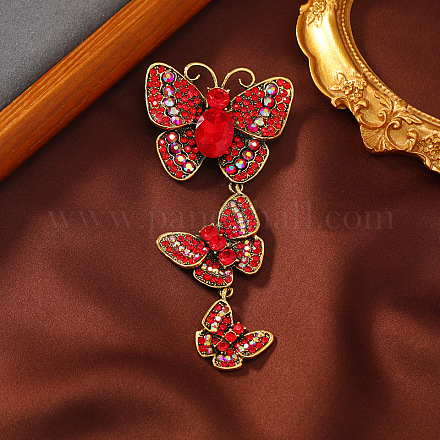 Broche triple papillon créative en alliage long PW-WG59366-05-1
